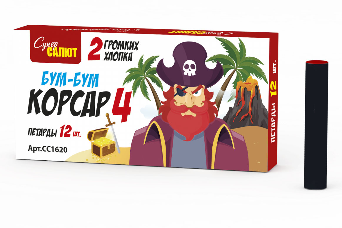 Петарда Корсар 4 БУМ БУМ (12 шт)
